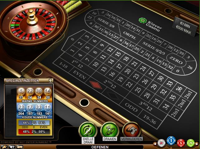 Roulette bij Klaver Casino